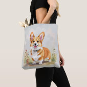 かわいい赤いペンブロークウェルシュコーギー犬 トートバッグ (クローズアップ)