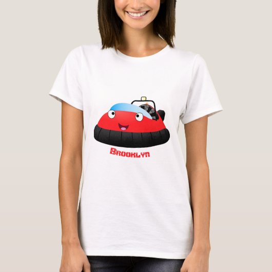 かわいい赤いホバークラフトの漫画 Tシャツ (正面)