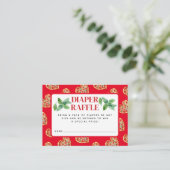 かわいい赤いホワイトスライスベビーおむつラッフル エンクロージャーカード (スタンド正面)