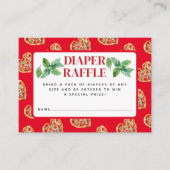かわいい赤いホワイトスライスベビーおむつラッフル エンクロージャーカード (正面)