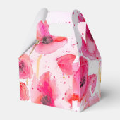 かわいい赤いポピー花のウェディングケーキお土産箱 フェイバーボックス (裏面サイド)