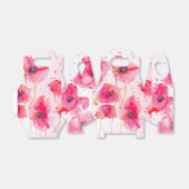 かわいい赤いポピー花のウェディングケーキお土産箱 フェイバーボックス (折り畳みなし)