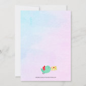 かわいい赤いメールボックスと鳥の赤ちゃんシャワー水色 招待状 (裏面)