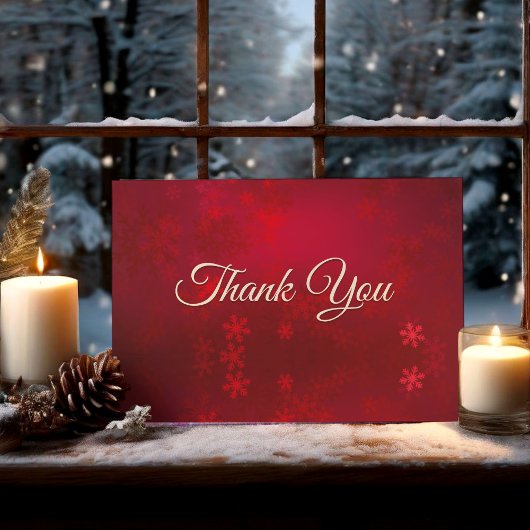 かわいい赤いモノグラムの大理石アート サンキューカード