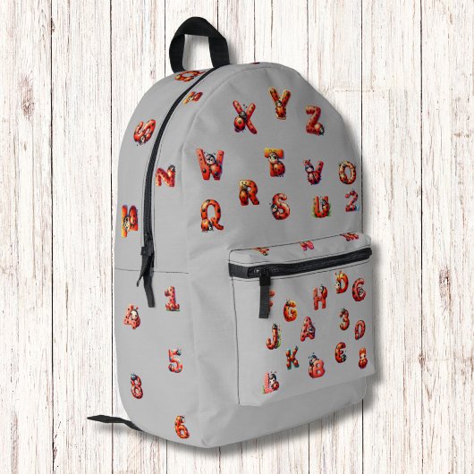 かわいい赤いラディバグの文字番号パターモダンン プリントバックパック