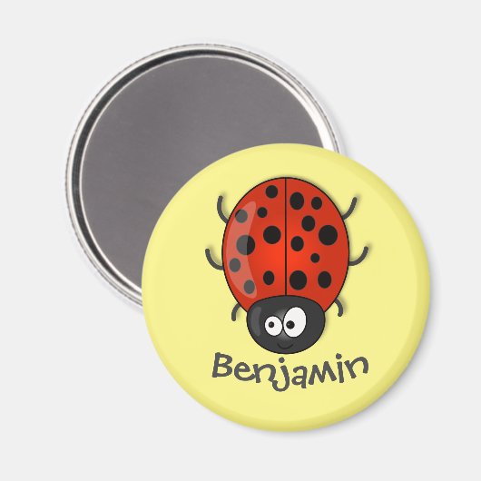 かわいい赤いラディバグ漫画のイラストレーション マグネット (正面/裏面)