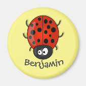 かわいい赤いラディバグ漫画のイラストレーション マグネット (正面)