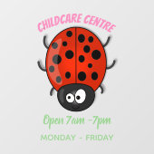 かわいい赤いラディバグ漫画イラストレーション ウィンドウサイン (シート)