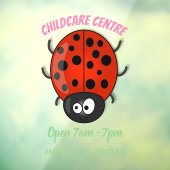 かわいい赤いラディバグ漫画イラストレーション ウィンドウサイン (シート3)