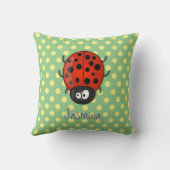 かわいい赤いラディバグ漫画イラストレーション クッション (裏面)