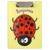 かわいい赤いラディバグ漫画イラストレーション クリップボード (正面)