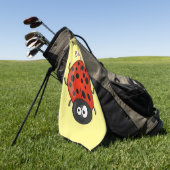 かわいい赤いラディバグ漫画イラストレーション ゴルフタオル (グリーン)