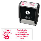 かわいい赤いラディバグ漫画イラストレーション セルフインキングスタンプ (インサイチュ)