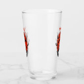 かわいい赤いラディバグ漫画イラストレーション タンブラーグラス (左)