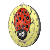 かわいい赤いラディバグ漫画イラストレーション ダーツボード (正面右)