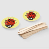 かわいい赤いラディバグ漫画イラストレーション ハンドファン (組立なし)