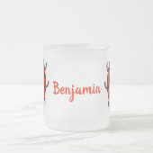 かわいい赤いラディバグ漫画イラストレーション フロストグラスマグカップ (中央)