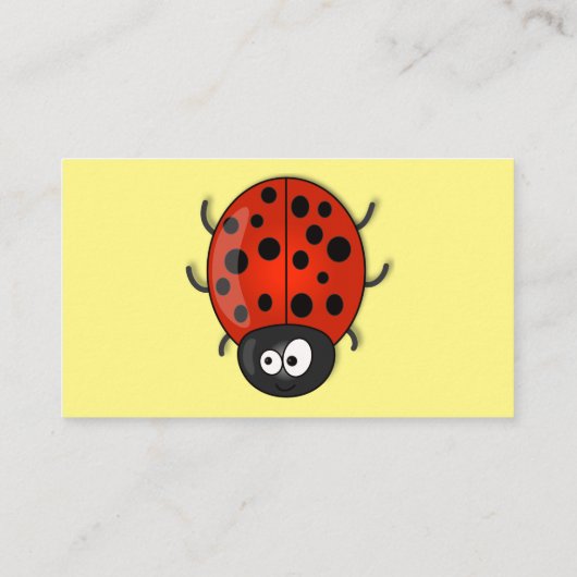 かわいい赤いラディバグ漫画イラストレーション 名刺 (裏面)