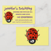 かわいい赤いラディバグ漫画イラストレーション 名刺 (正面/裏面)