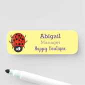 かわいい赤いラディバグ漫画イラストレーション 名札 (インサイチュ)