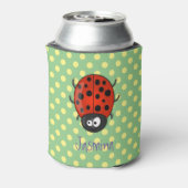 かわいい赤いラディバグ漫画イラストレーション 缶クーラー (缶裏面)