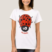 かわいい赤いラディバグ漫画イラストレーション Tシャツ (正面)