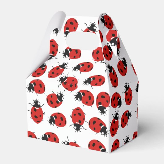 かわいい赤いラディバグ赤ちゃんシャワー女の子 フェイバーボックス (裏面サイド)