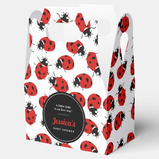 かわいい赤いラディバグ赤ちゃんシャワー女の子 フェイバーボックス (オープン)