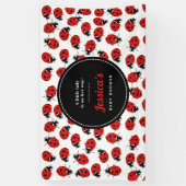 かわいい赤いラディバグ赤ちゃんシャワー女の子 横断幕 (縦)