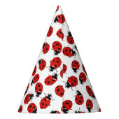 かわいい赤いラディバグ1st誕生日パーティー パーティーハット (裏面)