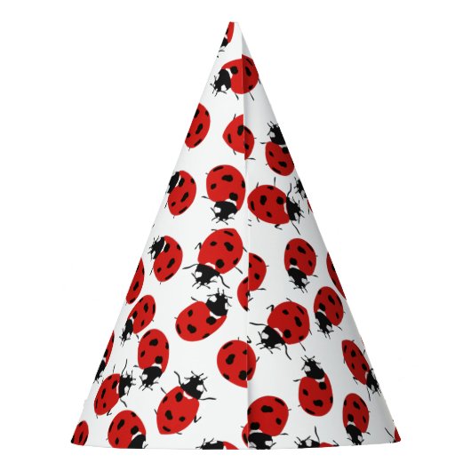 かわいい赤いラディバグ1st誕生日パーティー パーティーハット (裏面)