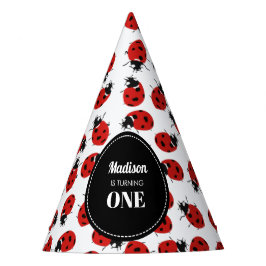 かわいい赤いラディバグ1st誕生日パーティー パーティーハット