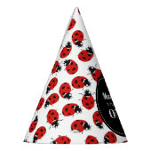 かわいい赤いラディバグ1st誕生日パーティー パーティーハット (左)