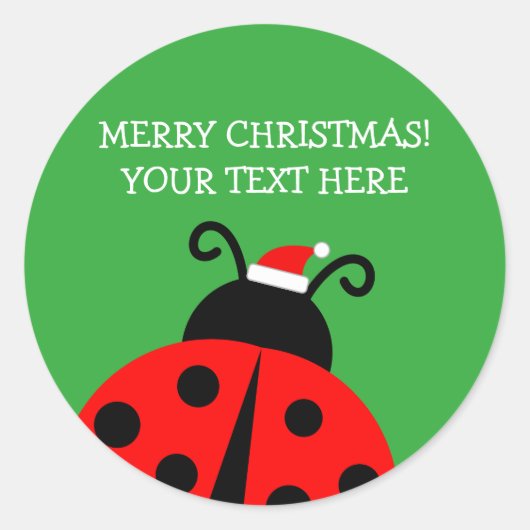 かわいい赤いラディバードクリスマカスタムスホリデーの好意 ラウンドシール (正面)