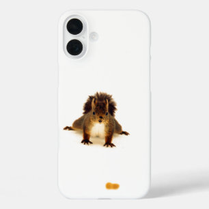 かわいい赤いリス雪の白 iPhone 16 PLUSケース