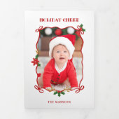 かわいい赤いリボンと弓1写真 三つ折りカード (カバー)