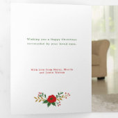 かわいい赤いリボンと弓1写真 三つ折りカード (内部最初)