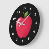 かわいい赤いリンゴの果実の家庭用台所のデコー時計 ラージ壁時計 (傾斜)