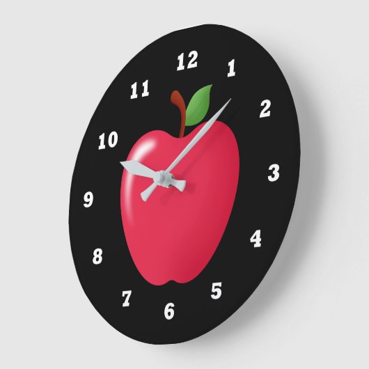かわいい赤いリンゴの果実の家庭用台所のデコー時計 ラージ壁時計 (傾斜)