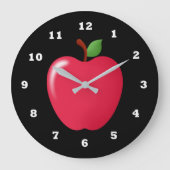 かわいい赤いリンゴの果実の家庭用台所のデコー時計 ラージ壁時計 (正面)