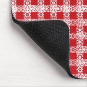 かわいい赤いレースの格子模様のヴィンテージ農家 マウスパッド (コーナー)