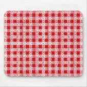かわいい赤いレースの格子模様のヴィンテージ農家 マウスパッド (正面)