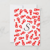 かわいい赤いロブスターの動物柄 招待状 (裏面)