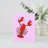 かわいい赤いロブスター ポストカード (スタンド正面)