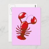 かわいい赤いロブスター ポストカード (正面/裏面)