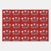 かわいい赤い体操クリスマス体操女子 ラッピングペーパーシート (正面2)