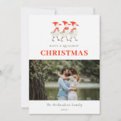 かわいい赤い冬のクッキングクリスマスダックスの写真 シーズンカード (正面)