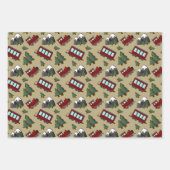 かわいい赤い列車 ラッピングペーパーシート (正面)