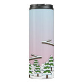 かわいい赤い北深紅色冬の風景を愛する タンブラー (裏面)