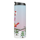 かわいい赤い北深紅色冬の風景を愛する タンブラー (回転右)